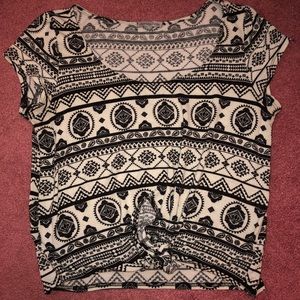 Charlotte Russe Black and White Crop top